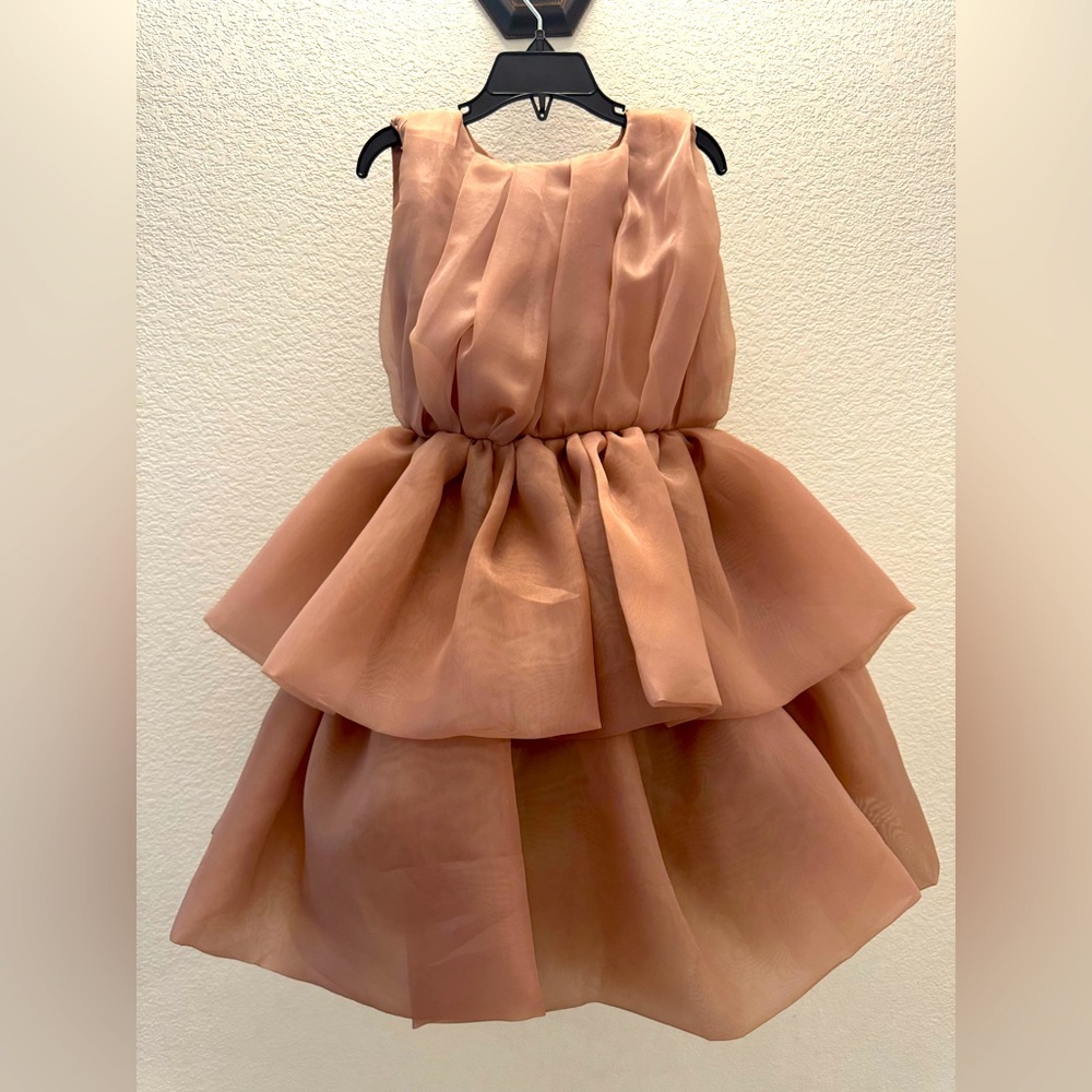 Elegant Pink Layered Kids Dress